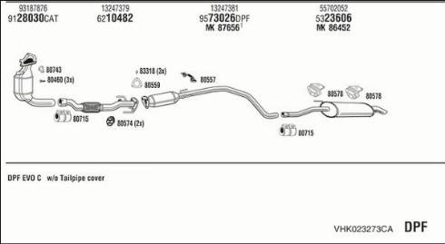 Fonos VHK023273CA - Система випуску ОГ autocars.com.ua