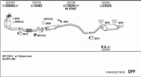 Fonos VHK023273CB - Система випуску ОГ autocars.com.ua