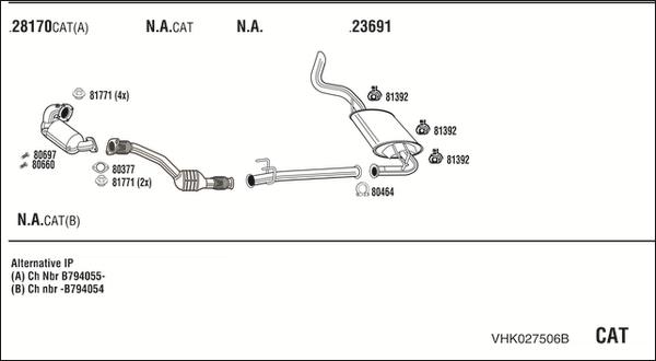 Fonos VHK027506B - Система випуску ОГ autocars.com.ua