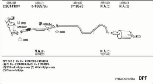 Fonos VHK029942BA - Система випуску ОГ autocars.com.ua