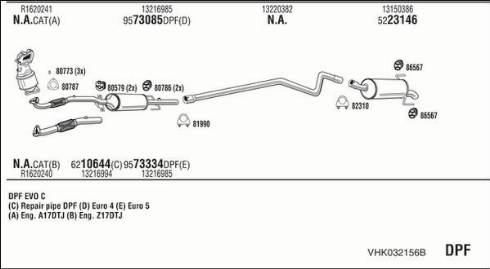 Fonos VHK032156B - Система випуску ОГ autocars.com.ua