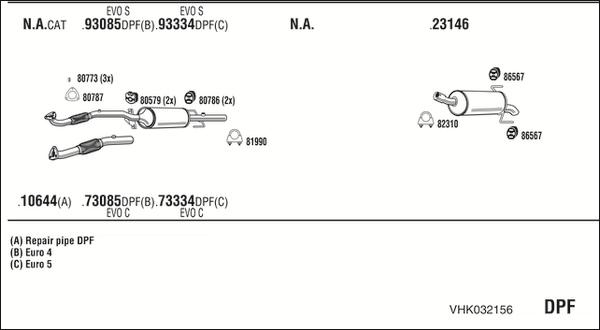 Fonos VHK032156 - Система випуску ОГ autocars.com.ua