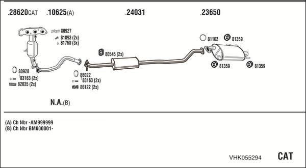 Fonos VHK055294 - Система випуску ОГ autocars.com.ua