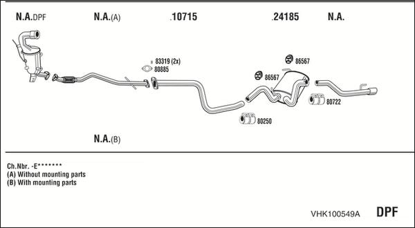 Fonos VHK100549A - Система випуску ОГ autocars.com.ua