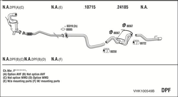 Fonos VHK100549B - Система випуску ОГ autocars.com.ua