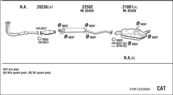 Fonos VHK124268A - Система випуску ОГ autocars.com.ua