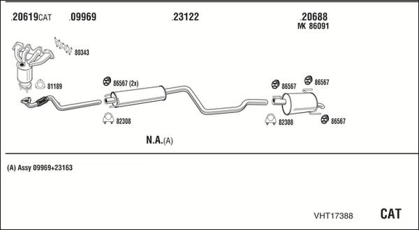 Fonos VHT17388 - Система випуску ОГ autocars.com.ua