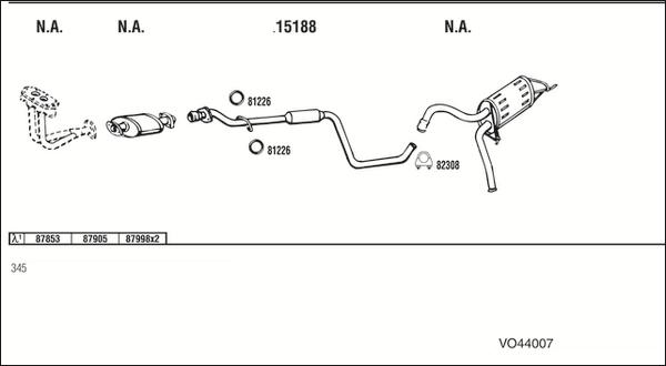 Fonos VO44007 - Система випуску ОГ autocars.com.ua