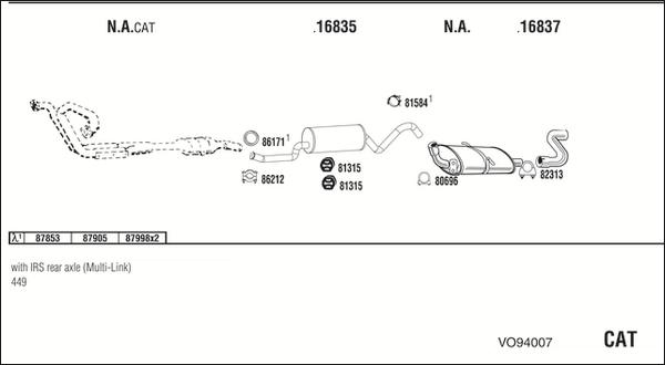 Fonos VO94007 - Система випуску ОГ autocars.com.ua