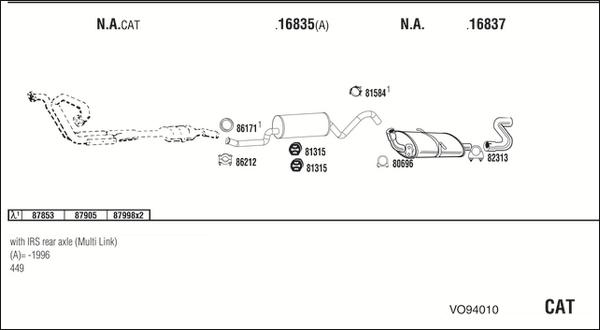 Fonos VO94010 - Система випуску ОГ autocars.com.ua