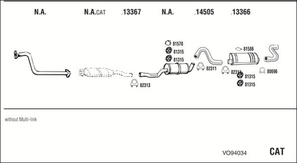 Fonos VO94034 - Система випуску ОГ autocars.com.ua