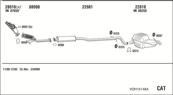 Fonos VOH15148A - Система випуску ОГ autocars.com.ua