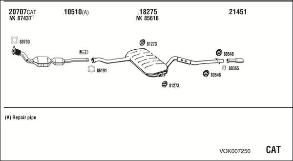 Fonos VOK007250 - Система випуску ОГ autocars.com.ua
