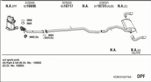 Fonos VOK010275A - Система випуску ОГ autocars.com.ua