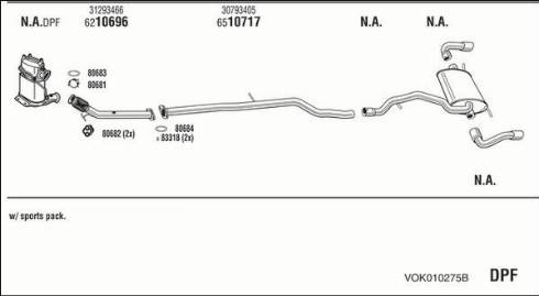 Fonos VOK010275B - Система випуску ОГ autocars.com.ua