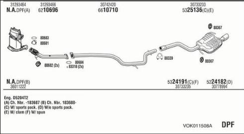 Fonos VOK011508A - Система випуску ОГ autocars.com.ua