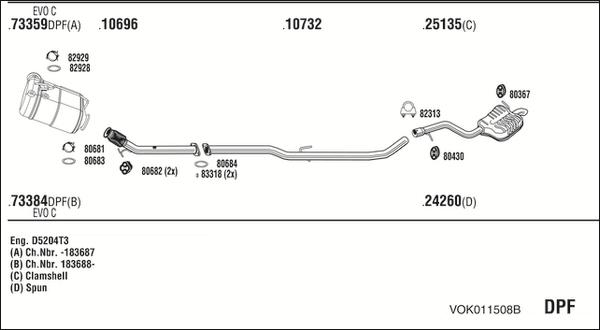 Fonos VOK011508B - Система випуску ОГ autocars.com.ua