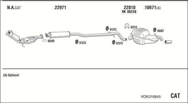 Fonos VOK016845 - Система випуску ОГ autocars.com.ua