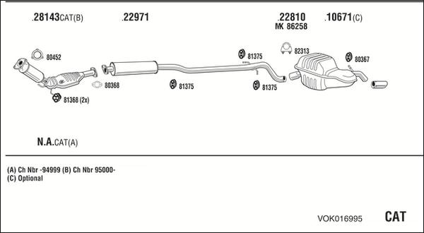 Fonos VOK016995 - Система випуску ОГ autocars.com.ua