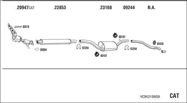 Fonos VOK019809 - Система випуску ОГ autocars.com.ua