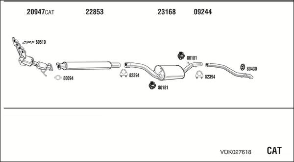 Fonos VOK027618 - Система випуску ОГ autocars.com.ua