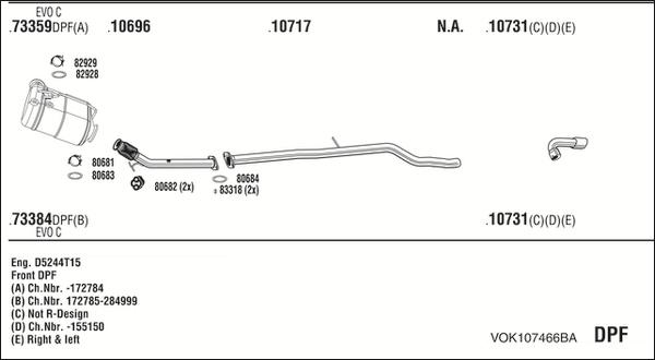 Fonos VOK107466BA - Система випуску ОГ autocars.com.ua