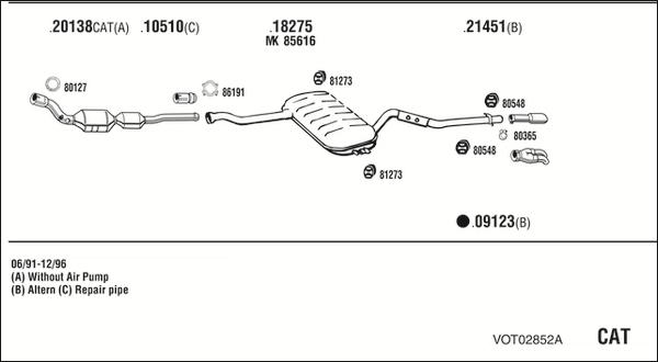 Fonos VOT02852A - Система випуску ОГ autocars.com.ua