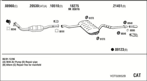 Fonos VOT02852B - Система випуску ОГ autocars.com.ua