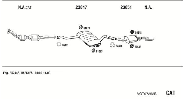 Fonos VOT07252B - Система випуску ОГ autocars.com.ua