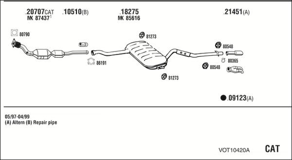 Fonos VOT10420A - Система випуску ОГ autocars.com.ua