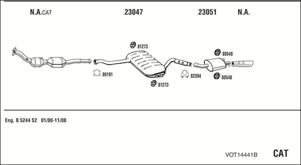 Fonos VOT14441B - Система випуску ОГ autocars.com.ua