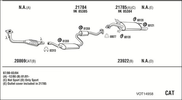 Fonos VOT14958 - Система випуску ОГ autocars.com.ua