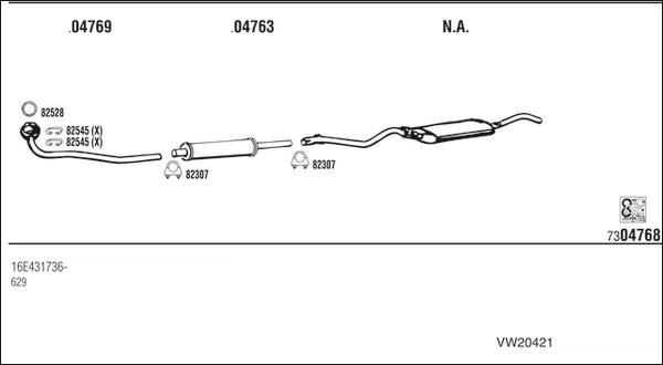 Fonos VW20421 - Система випуску ОГ autocars.com.ua