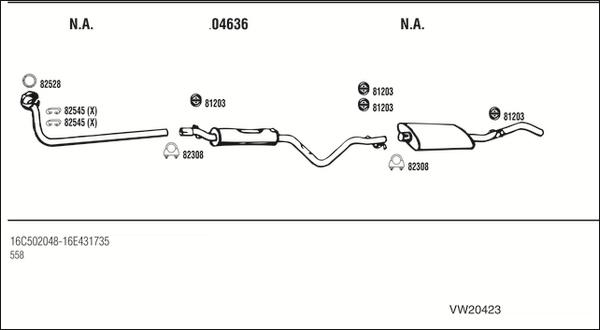 Fonos VW20423 - Система випуску ОГ autocars.com.ua