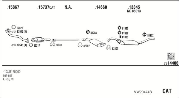 Fonos VW20474B - Система випуску ОГ autocars.com.ua