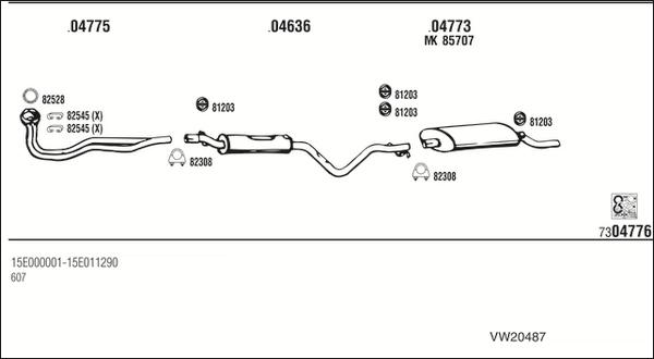 Fonos VW20487 - Система випуску ОГ autocars.com.ua