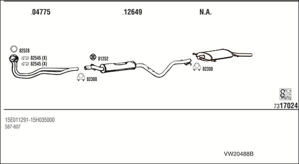 Fonos VW20488B - Система випуску ОГ autocars.com.ua