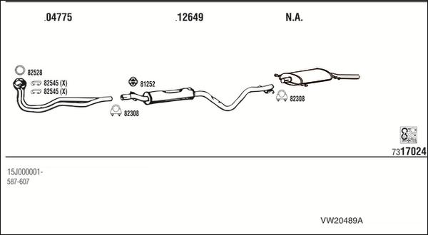 Fonos VW20489A - Система випуску ОГ autocars.com.ua