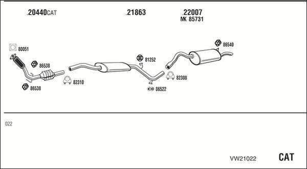 Fonos VW21022 - Система випуску ОГ autocars.com.ua