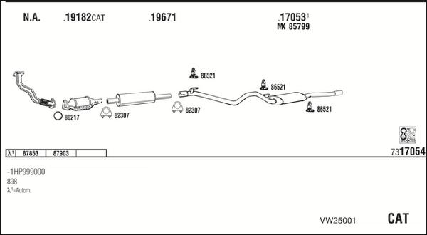 Fonos VW25001 - Система випуску ОГ autocars.com.ua