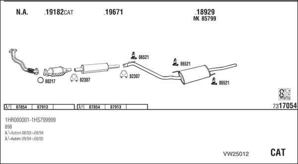 Fonos VW25012 - Система випуску ОГ autocars.com.ua