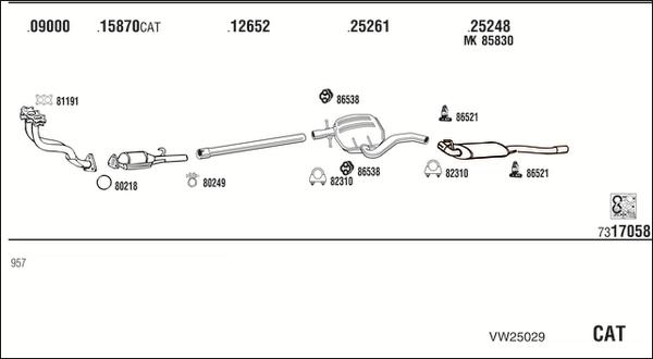 Fonos VW25029 - Система випуску ОГ autocars.com.ua