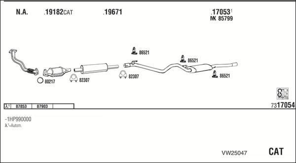 Fonos VW25047 - Система випуску ОГ autocars.com.ua