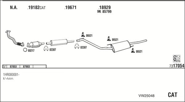 Fonos VW25048 - Система випуску ОГ autocars.com.ua