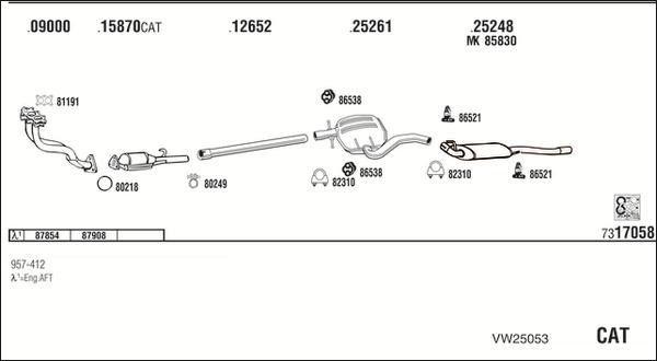 Fonos VW25053 - Система випуску ОГ autocars.com.ua