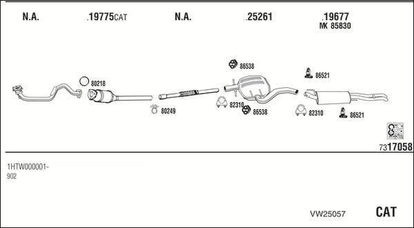 Fonos VW25057 - Система випуску ОГ autocars.com.ua