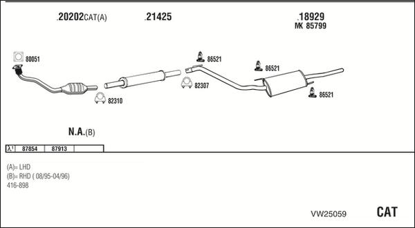 Fonos VW25059 - Система випуску ОГ autocars.com.ua