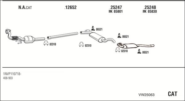 Fonos VW25063 - Система випуску ОГ autocars.com.ua