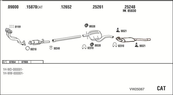 Fonos VW25067 - Система випуску ОГ autocars.com.ua