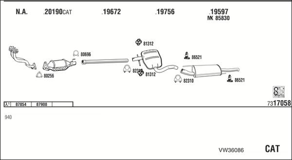 Fonos VW36086 - Система випуску ОГ autocars.com.ua